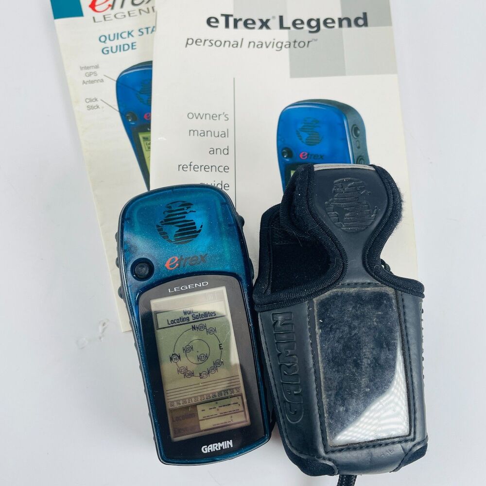 Garmin eTrex Legend Blue Handheld GPS Navigator Waterproof Hiking Marine W/ Case